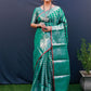 Classic Kanchipuram Silk Green Rama Jacquard Work Saree