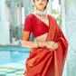 Classic Kanchipuram Silk Orange Woven Saree
