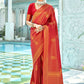 Classic Kanchipuram Silk Orange Woven Saree