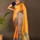 Silk Saree Kanchipuram Silk Mustard Embroidered Saree