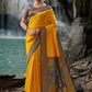 Designer Kanchipuram Silk Mustard Woven Saree