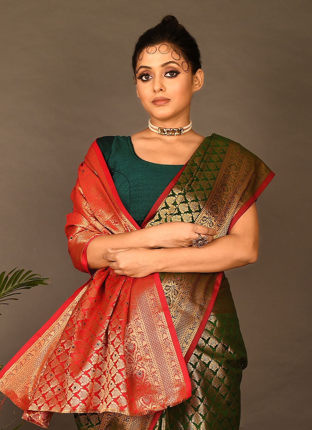 Traditional Saree Kanchipuram Silk Green Embroidered Saree