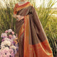Trendy Saree Kanjivaram Silk Brown Jacquard Work Saree