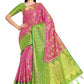 Classic Kanjivaram Silk Pink Zari Saree