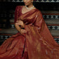 Trendy Saree Kanjivaram Silk Gold Maroon Weaving Saree