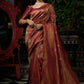 Trendy Saree Kanjivaram Silk Gold Maroon Weaving Saree