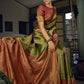 Designer Kanjivaram Silk Green Weaving Saree