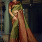 Designer Kanjivaram Silk Green Weaving Saree