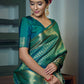 Trendy Saree Kanjivaram Silk Green Weaving Saree