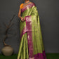 Contemporary Kanjivaram Silk Green Hand Work Saree