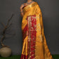 Traditional Saree Kanjivaram Silk Yellow Hand Work Saree