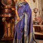 Contemporary Kanjivaram Silk Blue Zari Saree