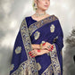 Contemporary Art Silk Kanjivaram Silk Blue Weaving Saree