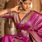 Classic Kanjivaram Silk Purple Zari Saree