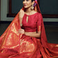 Contemporary Kanjivaram Silk Red Weaving Saree