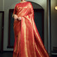 Contemporary Kanjivaram Silk Red Weaving Saree