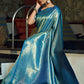 Classic Kanjivaram Silk Aqua Blue Weaving Saree