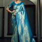 Classic Kanjivaram Silk Aqua Blue Weaving Saree
