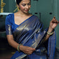 Classic Kanjivaram Silk Blue Weaving Saree