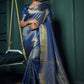 Classic Kanjivaram Silk Blue Weaving Saree
