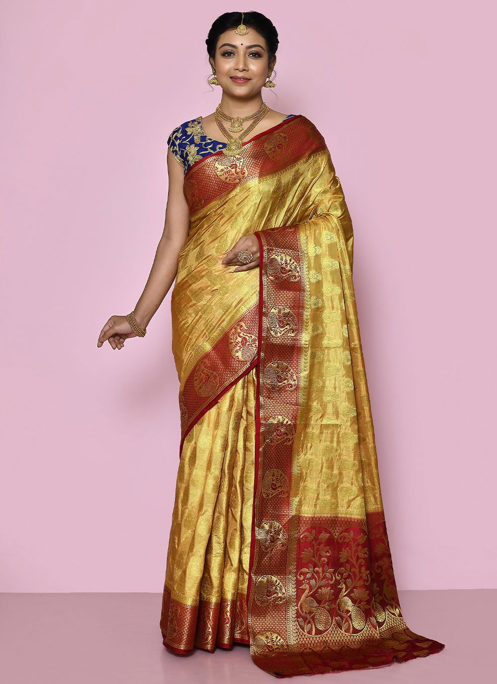 Classic Kanjivaram Silk Gold Weaving Saree