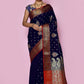 Classic Kanjivaram Silk Blue Weaving Saree