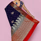 Classic Kanjivaram Silk Blue Weaving Saree