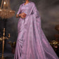 Contemporary Kanjivaram Silk Lavender Weaving Saree