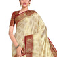 Classic Kanjivaram Silk Cream Zari Saree