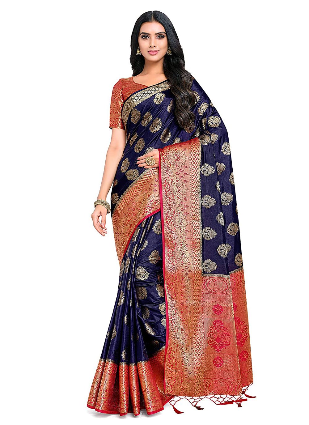 Classic Kanjivaram Silk Blue Zari Saree