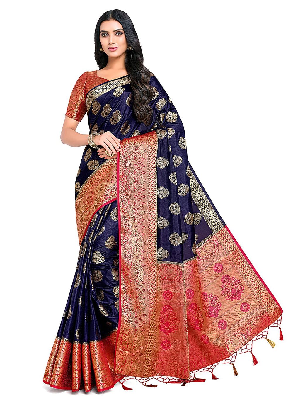 Classic Kanjivaram Silk Blue Zari Saree