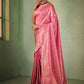 Contemporary Kanjivaram Silk Pink Weaving Saree