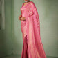Contemporary Kanjivaram Silk Pink Weaving Saree