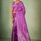 Trendy Saree Kanjivaram Silk Purple Weaving Saree