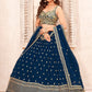 Lehenga Choli Faux Georgette Teal Cut Dana Lehenga Choli