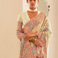 Classic Pashmina Cream Kashmiri Saree