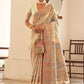 Classic Pashmina Cream Kashmiri Saree