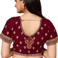 Classic Georgette Maroon Embroidered Saree