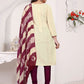 Salwar Suit Cotton Khadi Cream Embroidered Salwar Kameez