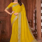 Contemporary Khadi Silk Linen Yellow Woven Saree