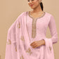 Floor Lenght Salwar Suit Georgette Lavender Embroidered Salwar Kameez