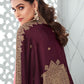 Pant Style Suit Chinon Pink Embroidered Salwar Kameez