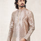 Kurta Pyjama Banarasi Jacquard Beige Fancy Work Mens