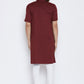 Kurta Pyjama Blended Cotton Maroon Plain Mens