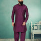 Kurta Pyjama Dupion Silk Purple Plain Mens