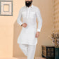 Kurta Pyjama Dupion Silk White Plain Mens