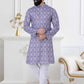 Kurta Pyjama Cotton Purple Print Mens