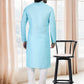 Kurta Pyjama Cotton Firozi Fancy Work Mens