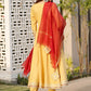 Anarkali Suit Rayon Yellow Lace Salwar Kameez