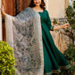 Pant Style Suit Rayon Green Lace Salwar Kameez